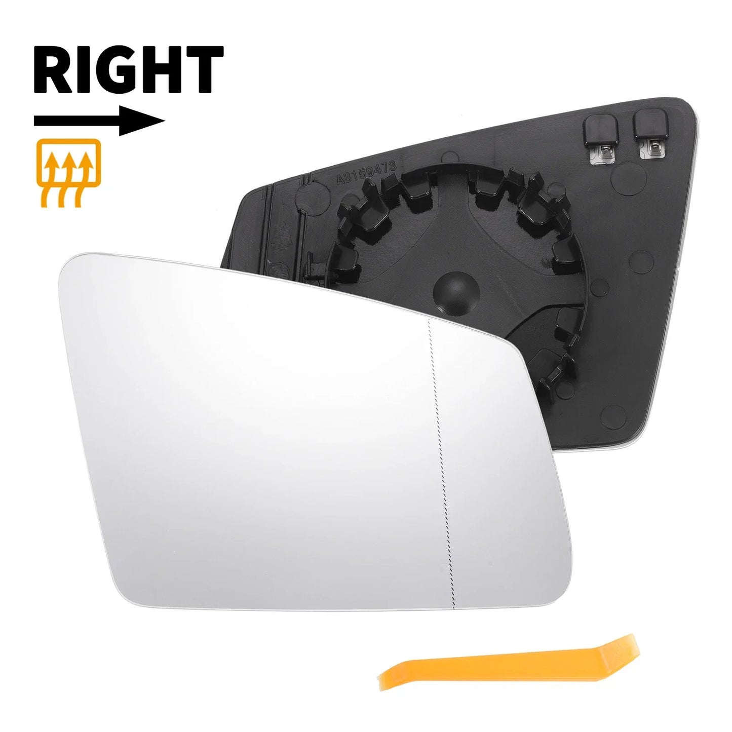 Right Side Heated White Mirror Glass for Mercedes-Benz S/C/E-Class