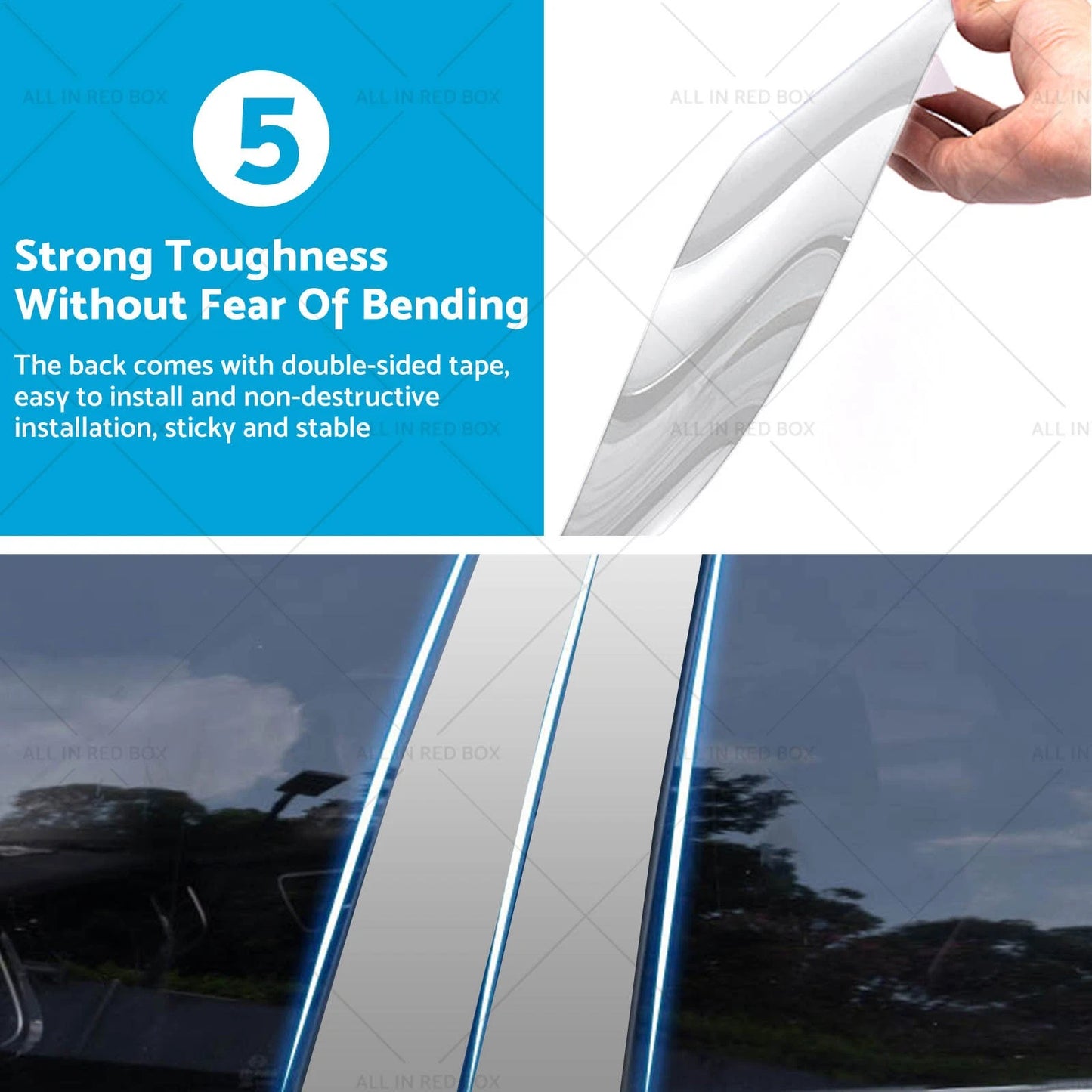4 x Chrome Pillar Post Trim Covers for 2009-2018 Dodge Ram 1500 Crew/Quad Cab