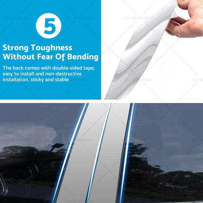 4 x Chrome Pillar Post Trim Covers for 2009-2018 Dodge Ram 1500 Crew/Quad Cab