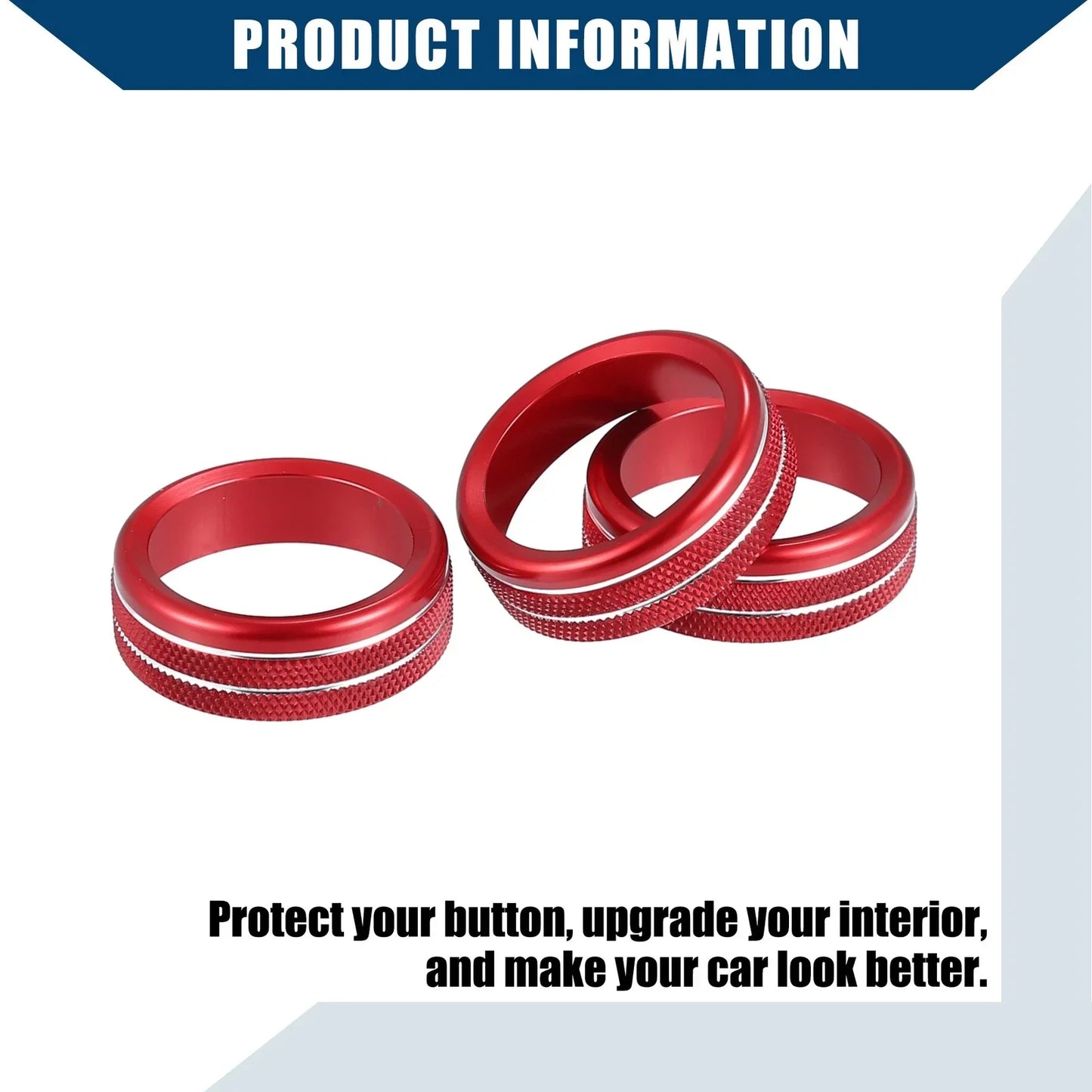 AC Control Switch Knob Cover for Honda Fit 2020-2023 Red 3 x Pieces
