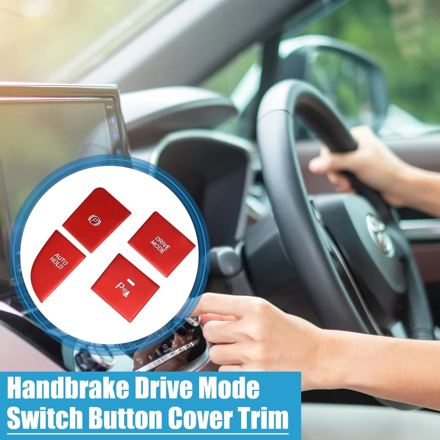 4pcs Handbrake Drive Mode Switch Button Covers for Hyundai Elantra (2021-2023)