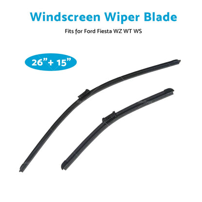 26" + 15" Aero Flat Wiper Blades for Ford Fiesta (2008-On)