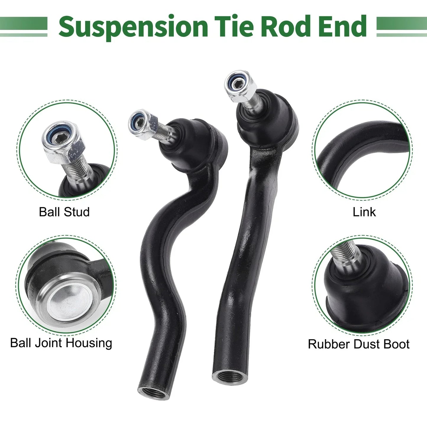 4pcs Front Suspension Kit Outer Tie Rod Ends & Sway Bar Links for Dodge Durango