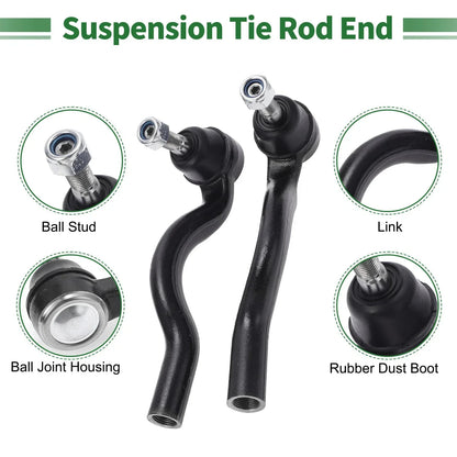 4pcs Front Suspension Kit Outer Tie Rod Ends & Sway Bar Links for Dodge Durango