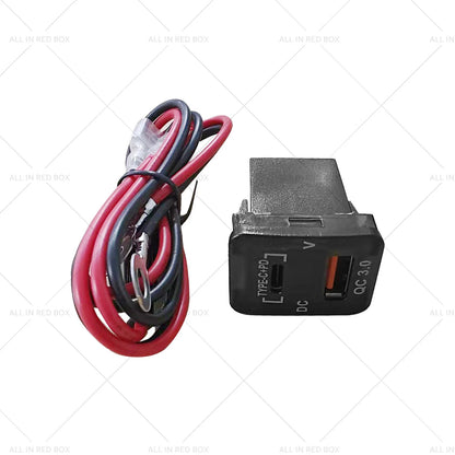 C + Volt QC 3.0 USB Charger for Toyota Hilux Prado (12-20) - Blue LED