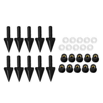 5MM Windshield Screws for Motorcycle - 10 Pcs Black