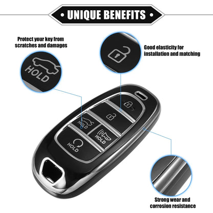 5 x Remote Keyless Key Fob Covers for Hyundai Sonata Santa Fe (2011-2023)