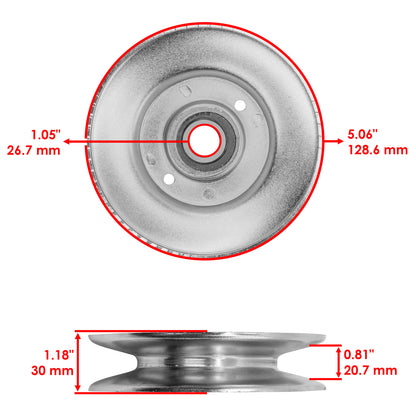 Deck Pulleys Replacement Set for John Deere X330 X350 X354 X370 (42") (2005–2018)