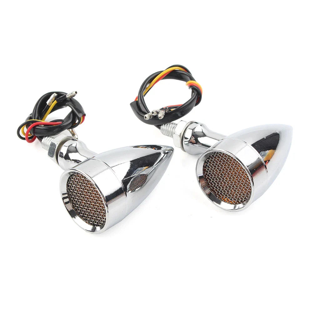 Amber LED Turn Signal Blinker Lights for Harley & Honda
