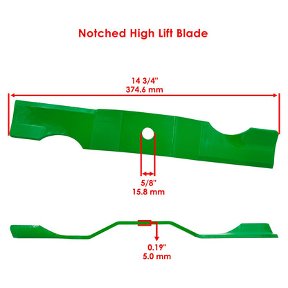Deck High Lift Blades Front Set for Ariens Gravely ZT42 (2000–2010)