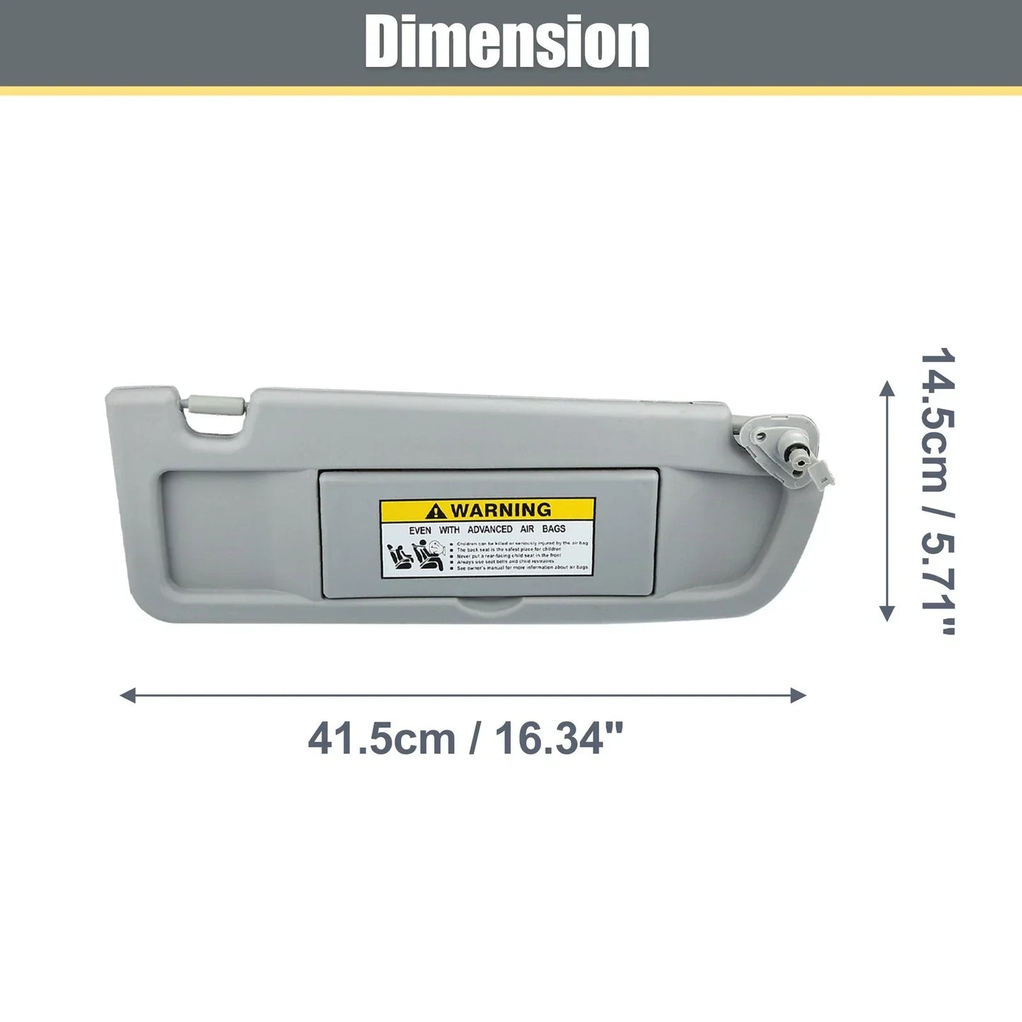 Right Side Sun Visor Replacement for Honda Civic (2006-2011) Gray