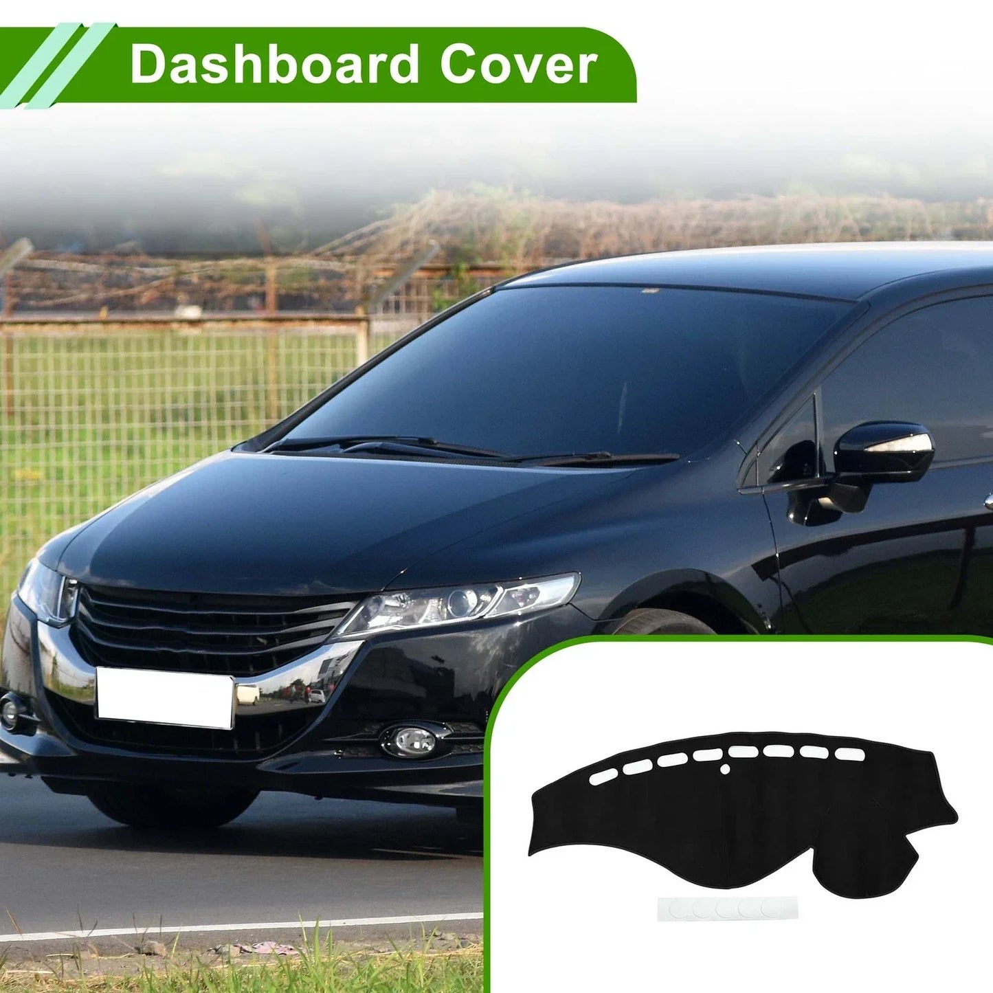 Dashboard Cover Mat for Honda Odyssey 2009-2014 Sun Protector Pad Black