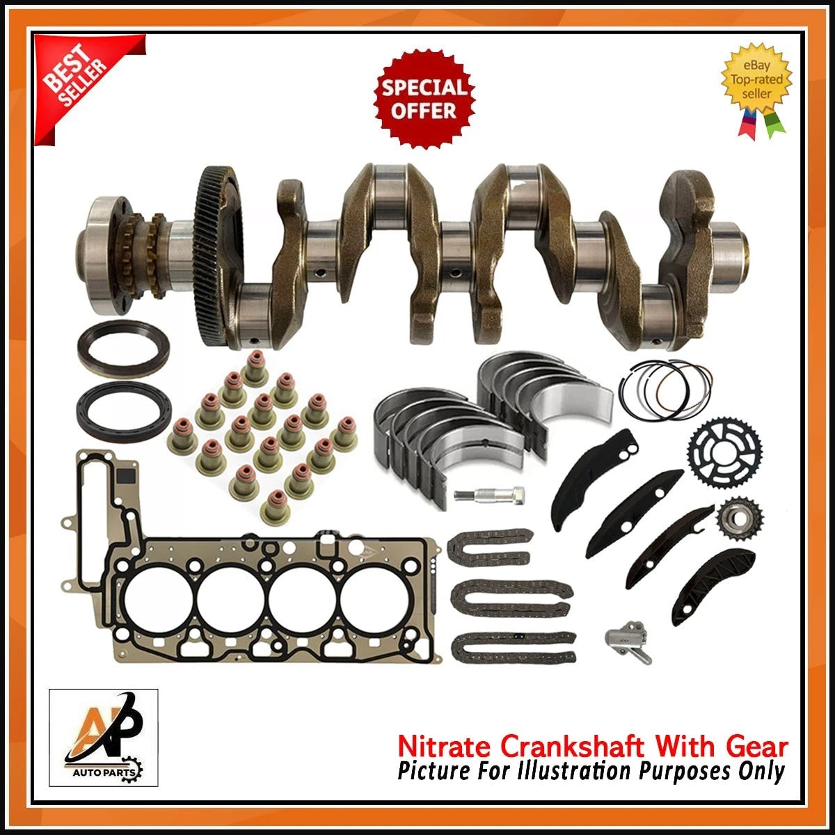 Crankshaft with Gear for BMW 2.0L N47D20D N47 Diesel (2007–2016)