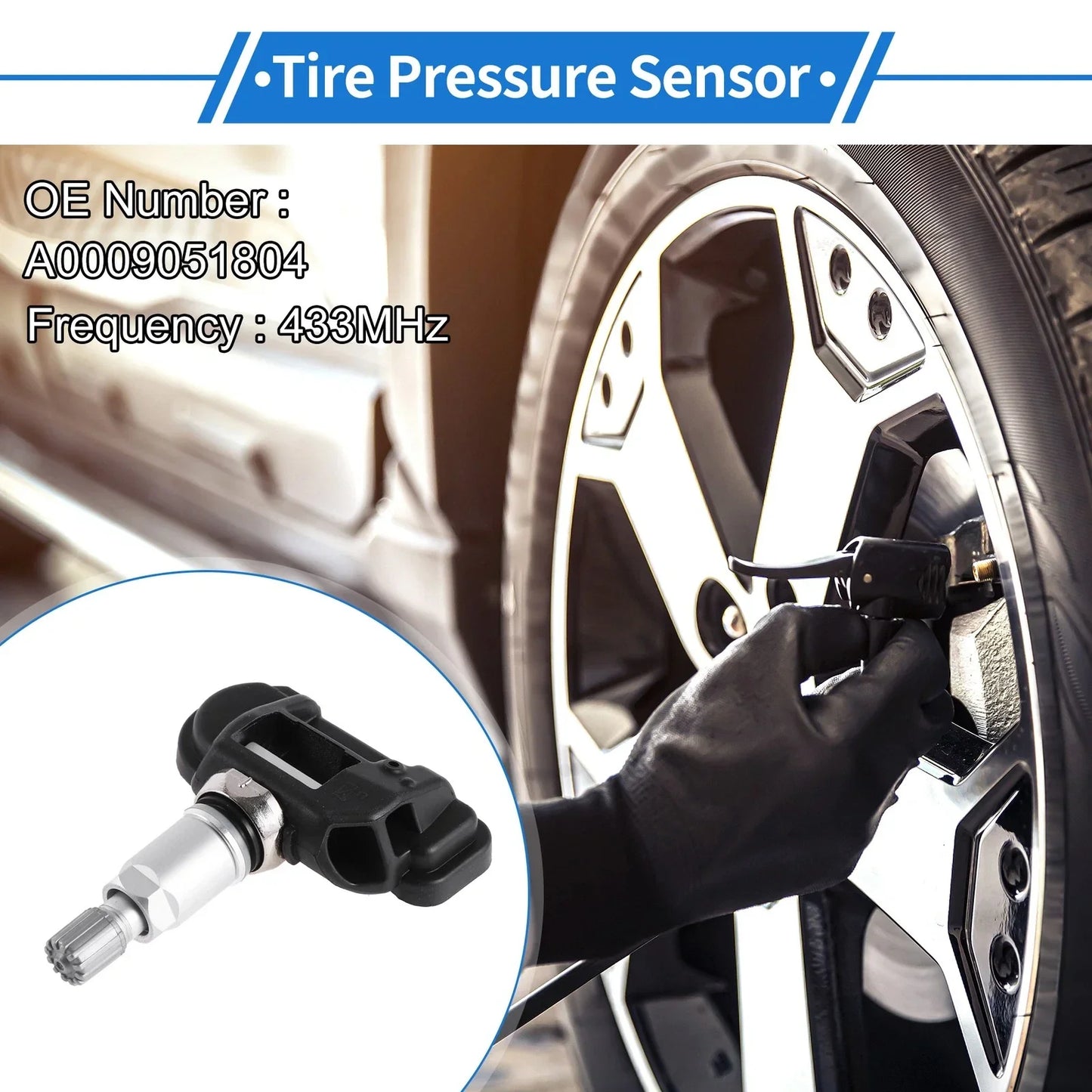 Tire Pressure Sensor for Mercedes-Benz C250 (2012-2015) 1 x 433MHz