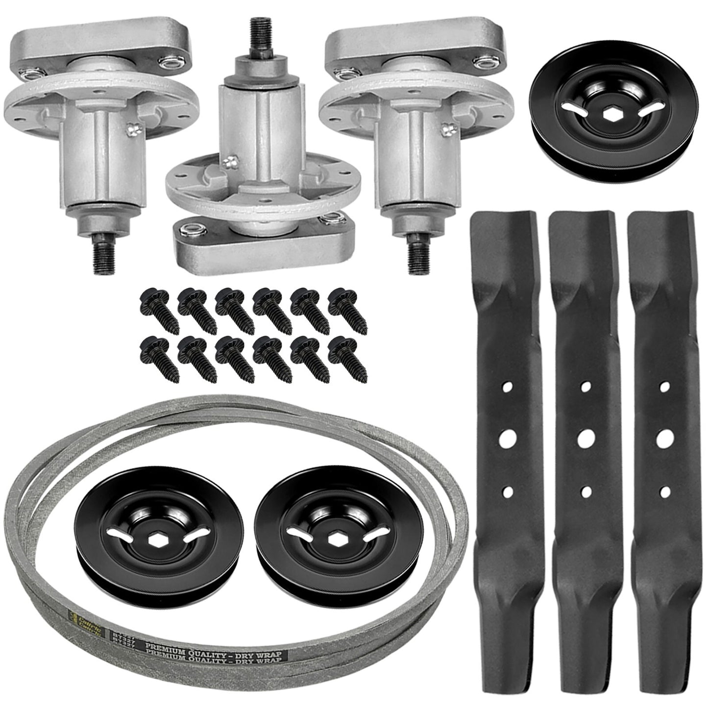 Deck Spindle Blade Belt Pulley Kit for John Deere L120 L130 (2010–2015)