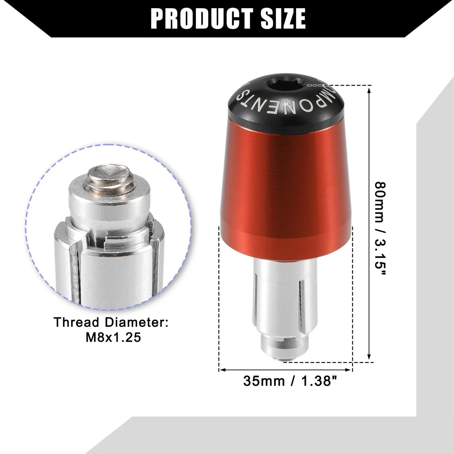 2 x 7/8" Handlebar End Plugs for Honda Motorcycle