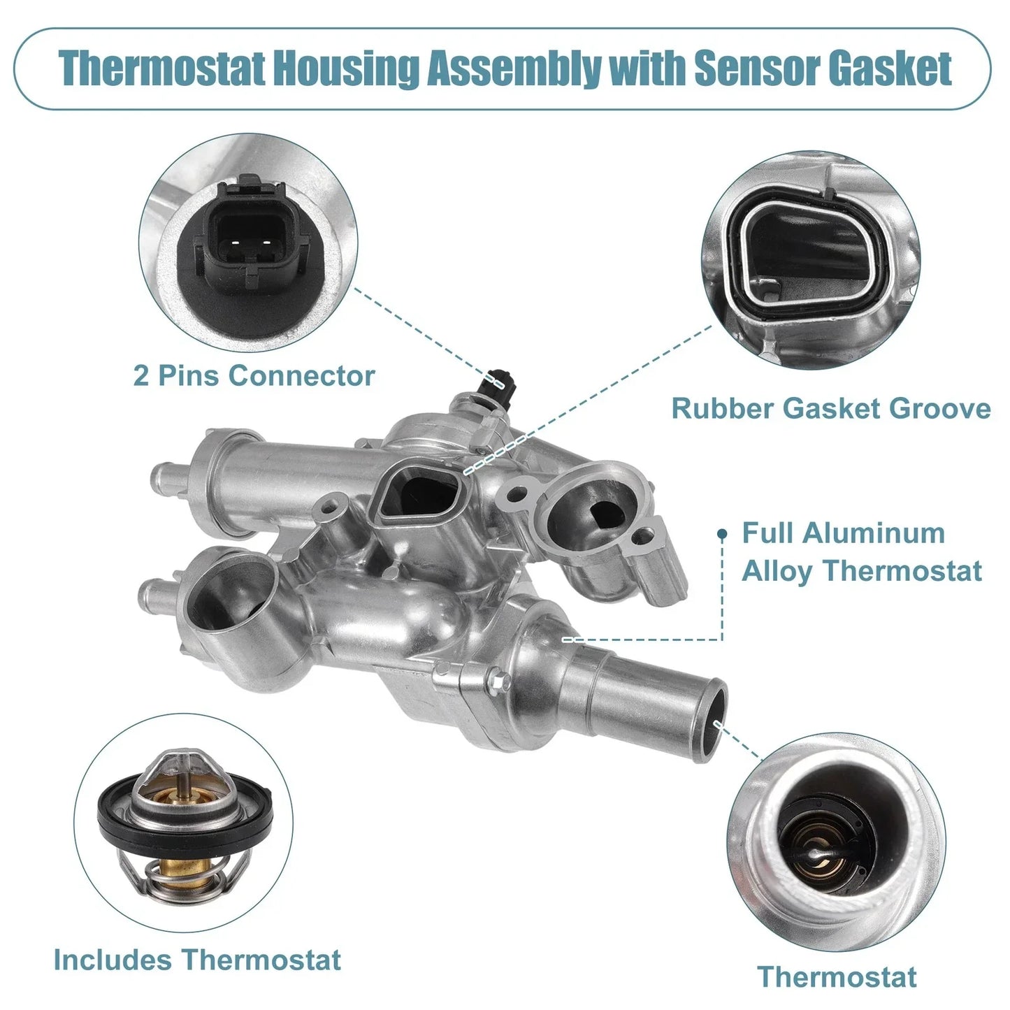 Upgraded Aluminum Thermostat Housing for Chrysler Dodge Jeep (2005-2010)