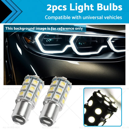 12V BA15D LED White 27 SMD 5050 Indicator Signal Lights for Caravan