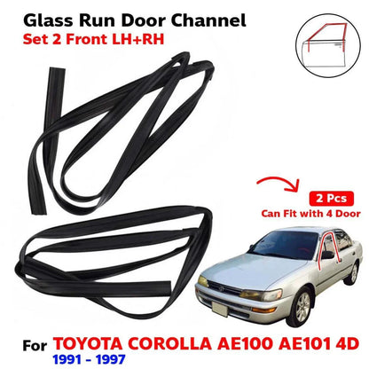 Glass Run Door Channel Front LH+RH Fits Toyota Corolla EE100 AE100 AE101 4D SED
