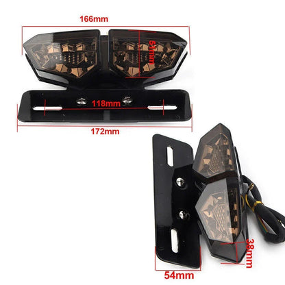 Red Tail Light Turn Signal Brake License Plate Holder for Motorcycle