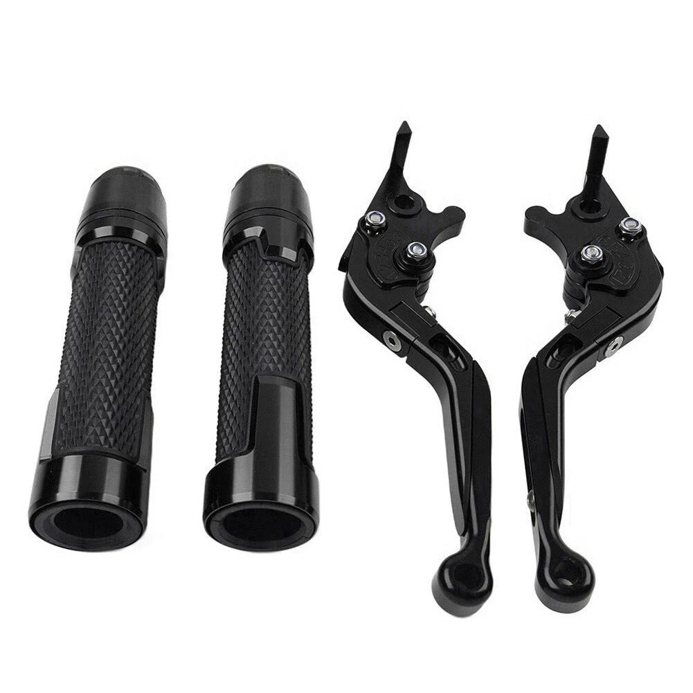 Black Extendable Brake Clutch Lever Grip Set for Thruxton/Street Cup (2016-2023)