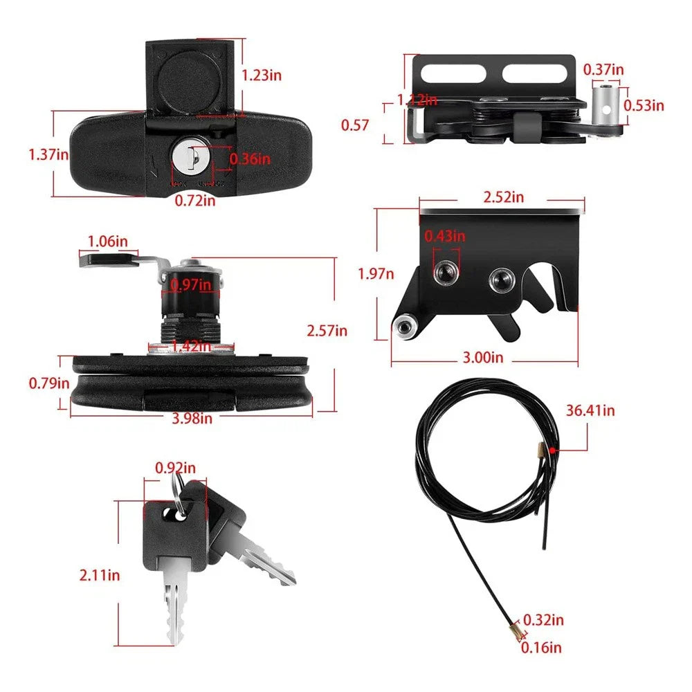 Twist Handle Kit Latches for Leer Truck Caps 100XQ, 100XL, 100XR, TSC700