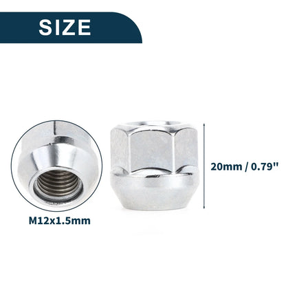 20 x M12x1.5mm Wheel Lug Nuts 20mm Length for Hyundai