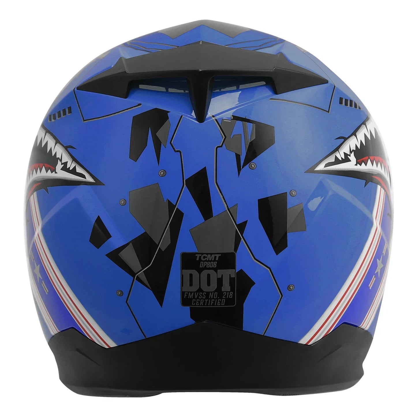 Youth Full Face Motorcycle Helmet for Kids - Shark Blue Yellow Gray (M-XXL)