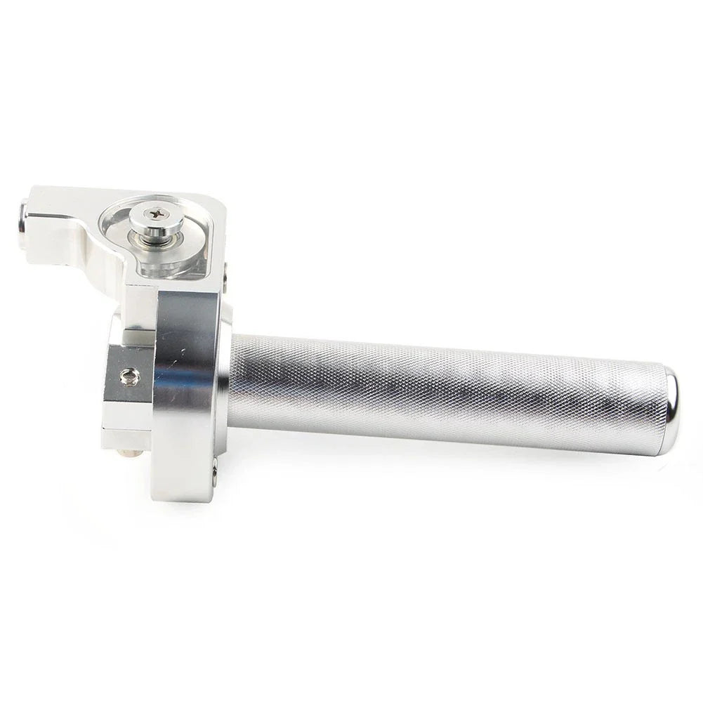 CNC 7/8'' Motor Handlebar Twist Throttle Accelerator Grip for Universal Silver