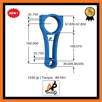 Connecting Rods Assembly Replacement Set for Fiat Ducato 3.0L (2009–2015)