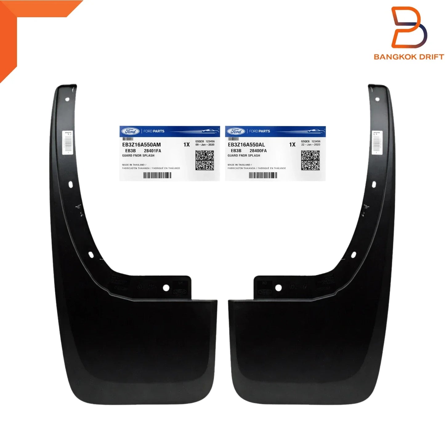 Genuine Rear Mud Flaps for Ford Ranger T6 High Ride 4WD (2012-2021)