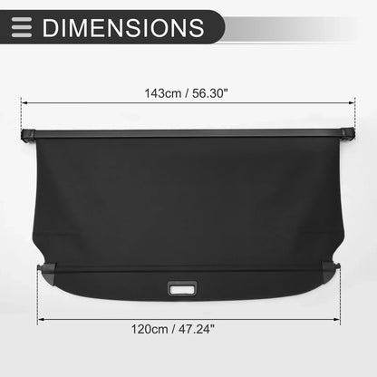Retractable Cargo Cover for Hyundai Santa Fe 2024-2025 5 Seater Gloss Black