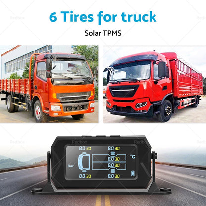 6 x Wheel Sensors Solar Tyre Pressure Monitoring System for Caravan Truck Trailer