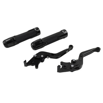 Black Extendable Brake Clutch Levers Grips Set for Suzuki DL1000 (2002-2023)