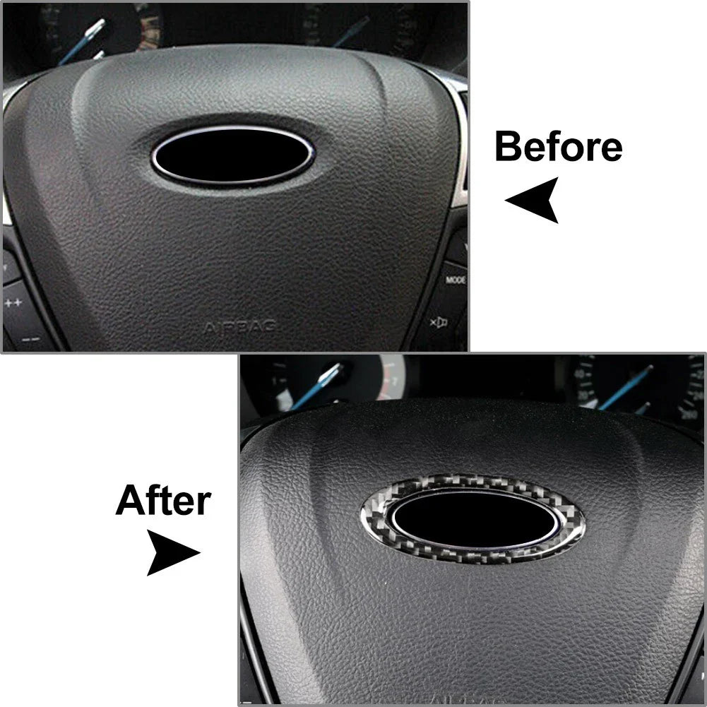 Steering Wheel Center Ring Cover Trim for Ford Mondeo (2013-2019) Black