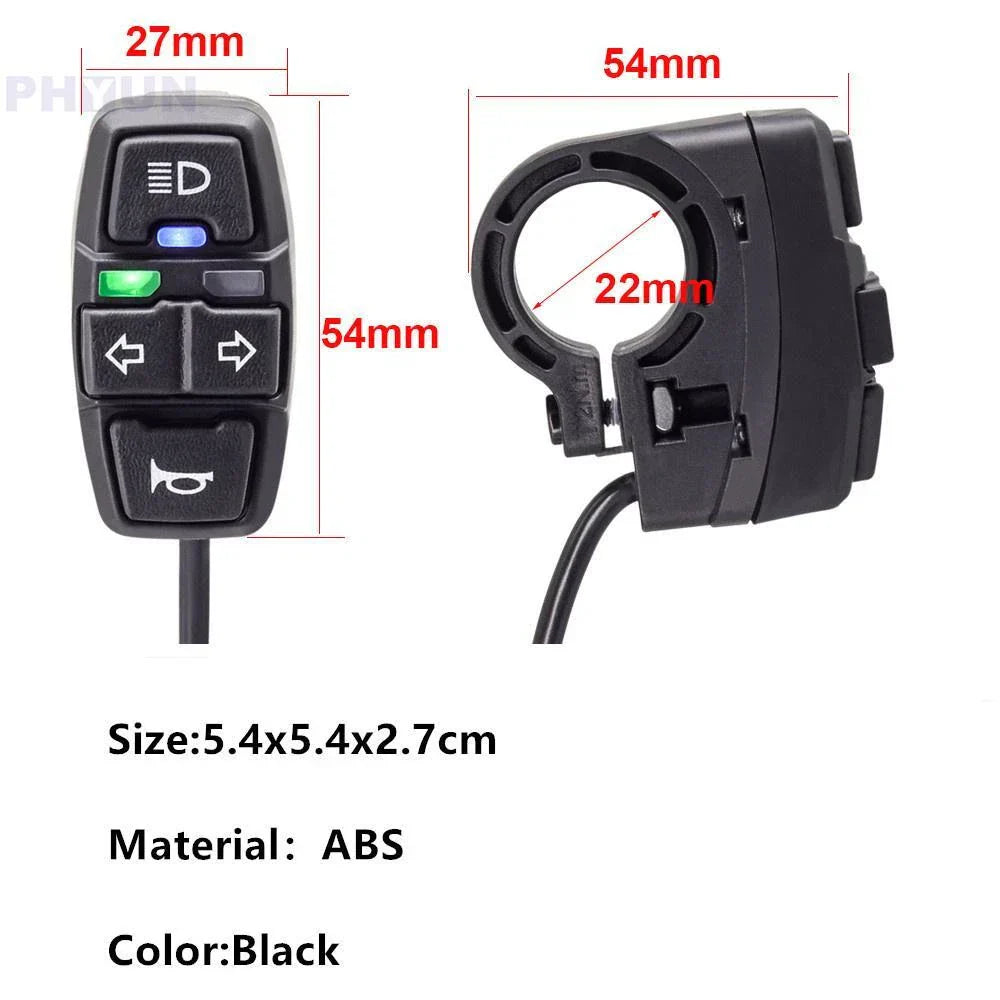 3in1 Waterproof Headlight Horn Indicator Light Switch for Motorcycle Scooter 12V