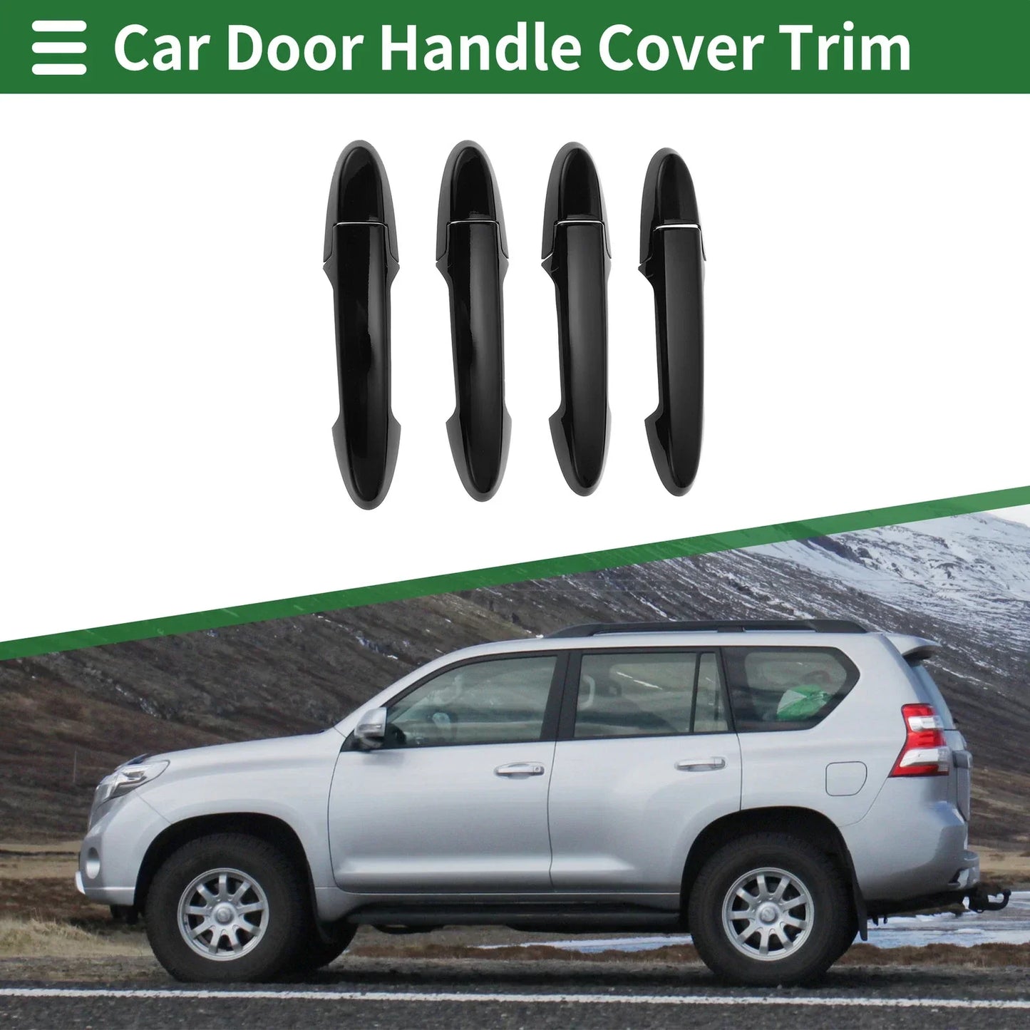 Car Door Handle Cover Trim for Honda Fit Jazz GK5 GP5 2014-2018 Black