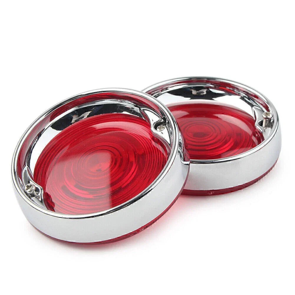 Turn Signal Bezels  Red Lens Covers Chrome for Harley Touring Road Glide