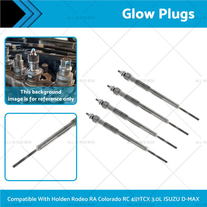 4 Glow Plugs for Holden Rodeo Colorado 4JJ1TCX 3.0L (2003-2012)