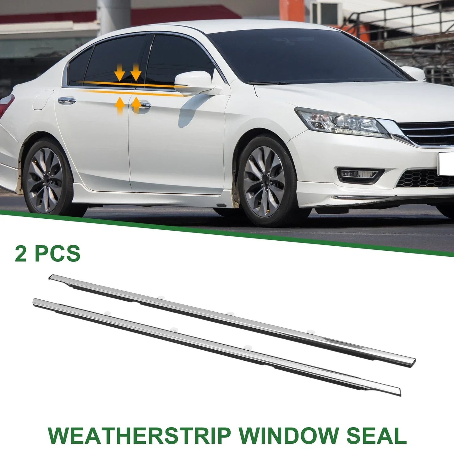 2 x Rear Left & Right Weatherstrip Window Seals for Honda Accord (2018-2023)