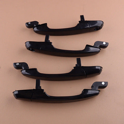 4 x Black Exterior Door Handle Set for Hyundai Tucson (2005-2009)