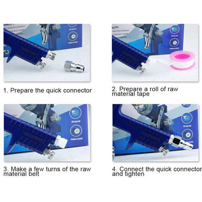 HVLP H827 Spray Gun 600ml Cup 2.0mm Nozzle for Airbrush - Blue