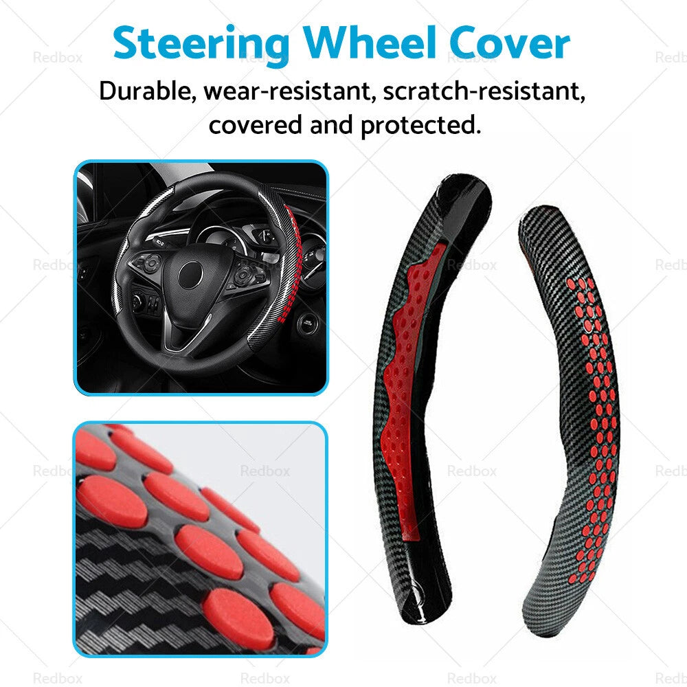 Carbon Fiber Steering Wheel Booster Cover for Universal Cars