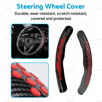 Carbon Fiber Steering Wheel Booster Cover for Universal Cars