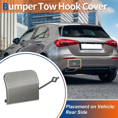 Rear Tow Hook Cover for Mercedes-Benz (2017-2023) Silver Tone
