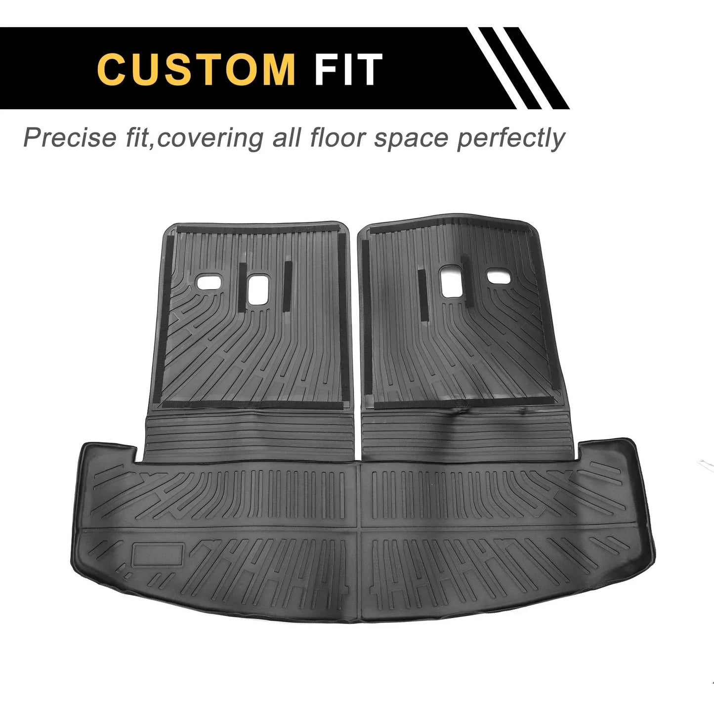Cargo Liner Rear Trunk Mat for Hyundai Santa Fe (2024-2025) Stripe Pattern TPE
