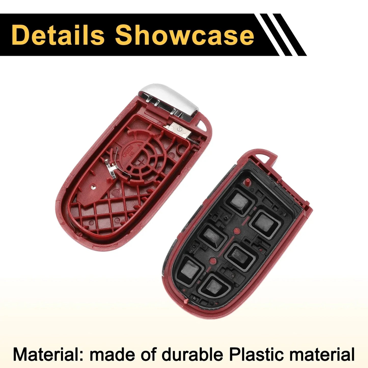 4 Button Key Fob Shell Case for Dodge Charger (2020) Black Red
