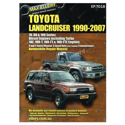 Repair Manual for Landcruiser 70 73 75 78 79 80 105 Series Diesel Workshop