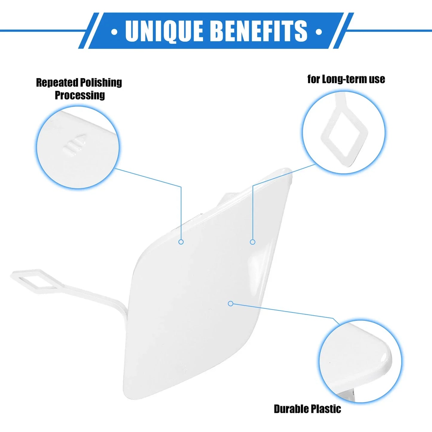Front Bumper Tow Hook Eye Hole Cap for Mercedes-Benz E350 (2010-2013) White