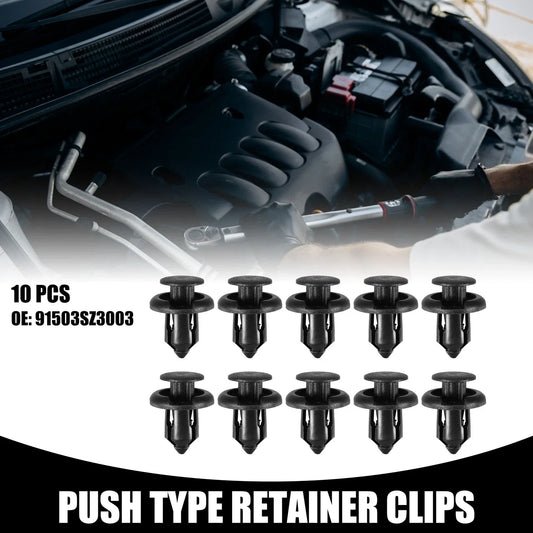 10 x Push Type Retainer Clips for Honda Accord (1997-2011) Black